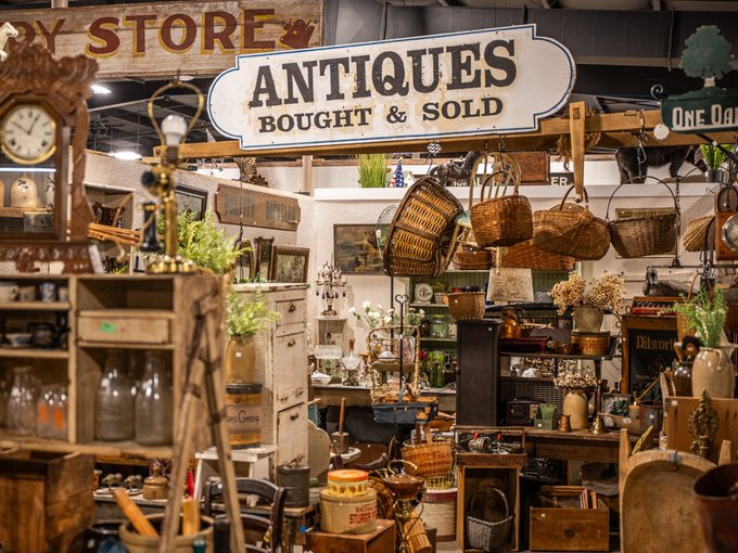Vintage glassware and collectibles for sale at Ohio's Market Berlin in Berlin, OH