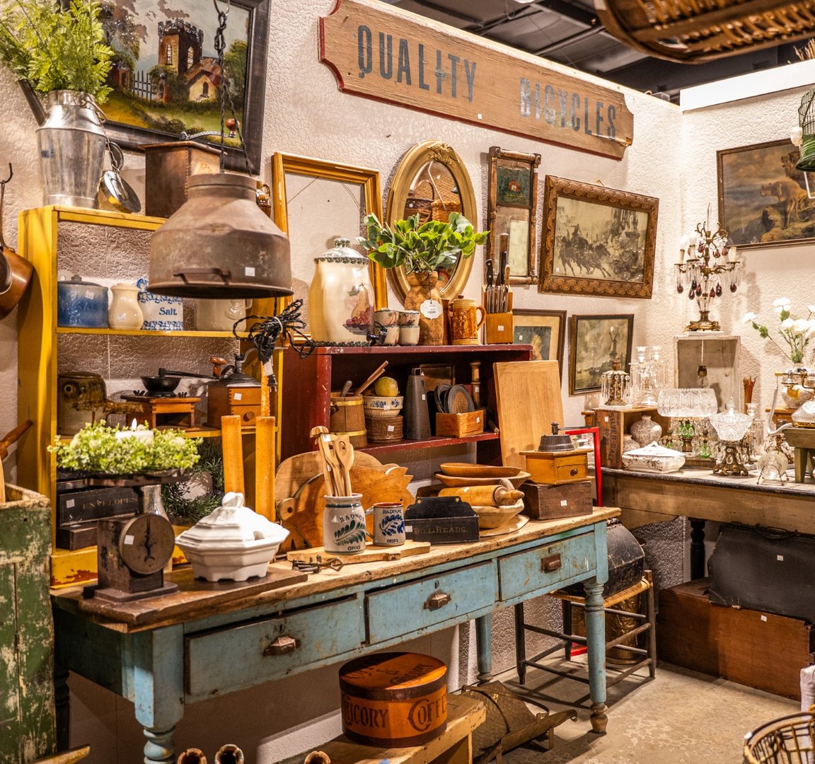 Interior of Ohio's Market Berlin showing vendor booths