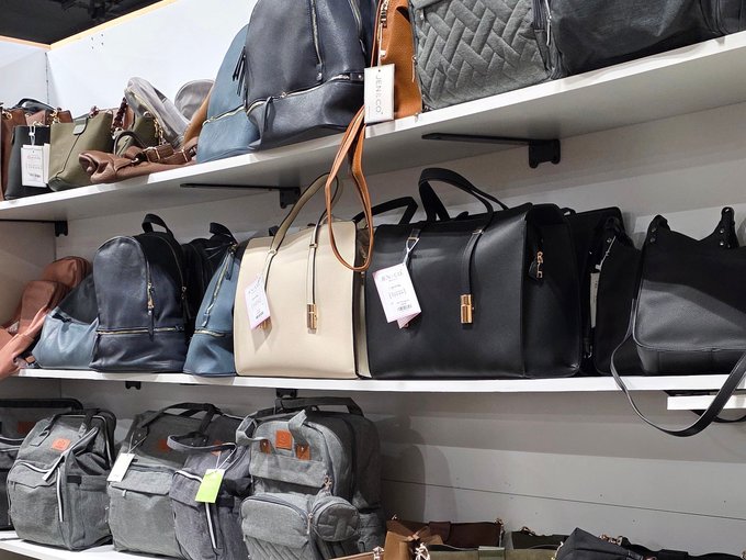 Rotating selection of totes and bags at Ohio's Market Berlin near Millersburg, OH