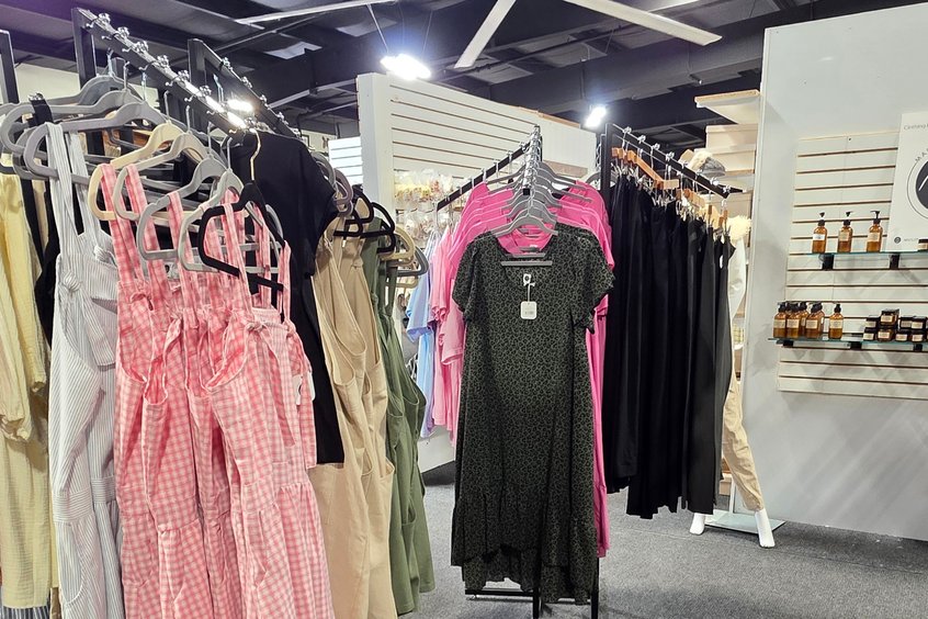 Women's clothing on the racks at Ohio's Market Berlin in Berlin, OH