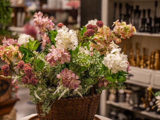 Hand-arranged faux flower bouquets at Ohio's Market Berlin in Berlin, OH
