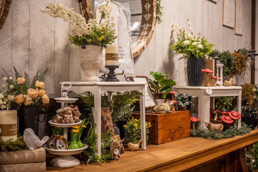 Lifelike artificial flowers and faux bouquets at Ohio's Market Berlin in Berlin, OH