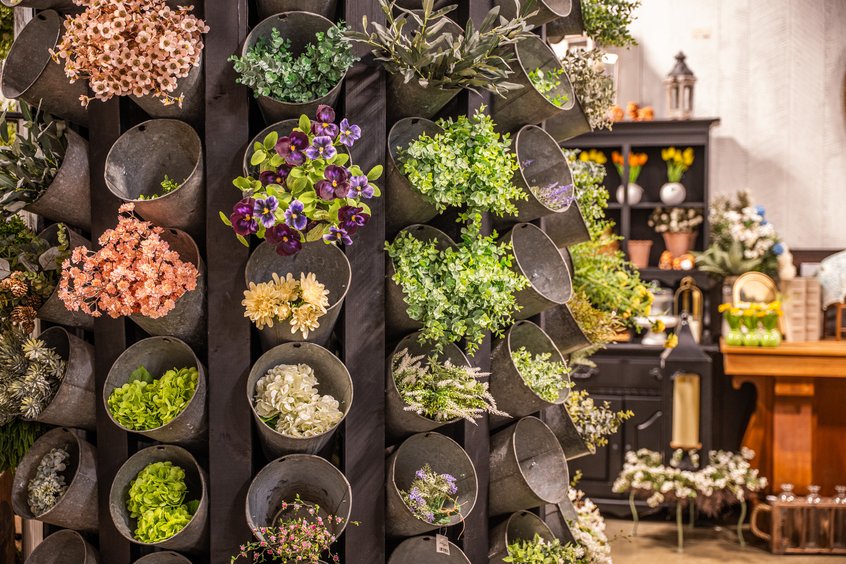 Lifelike artificial flowers and faux bouquets at Ohio's Market Berlin in Berlin, OH