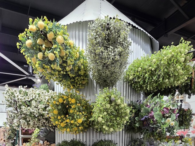 Faux blooms and artificial greenery at Ohio's Market Berlin in Holmes County