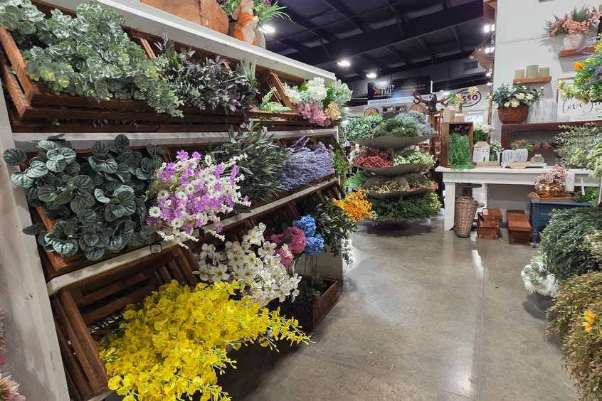 Colorful artificial flower selection at Ohio's Market Berlin in Berlin, OH