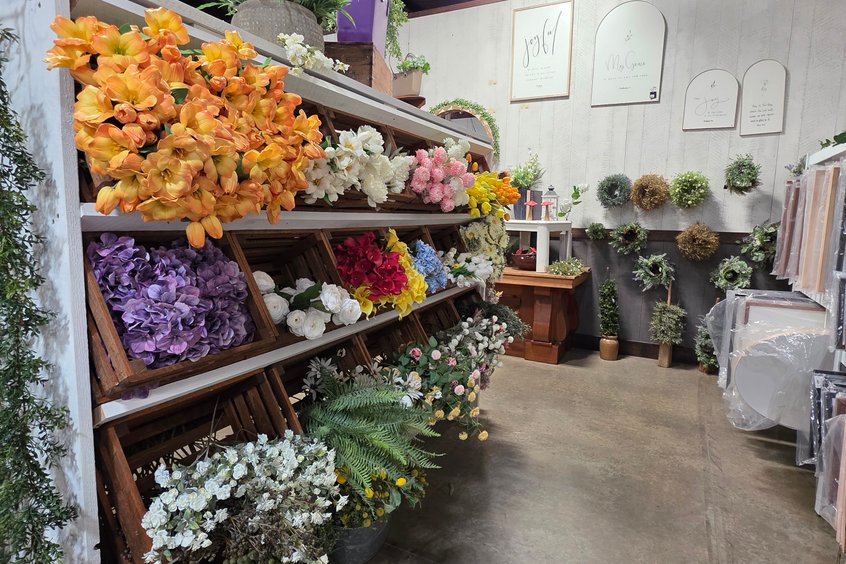 Lifelike artificial flowers and faux bouquets at Ohio's Market Berlin in Berlin, OH