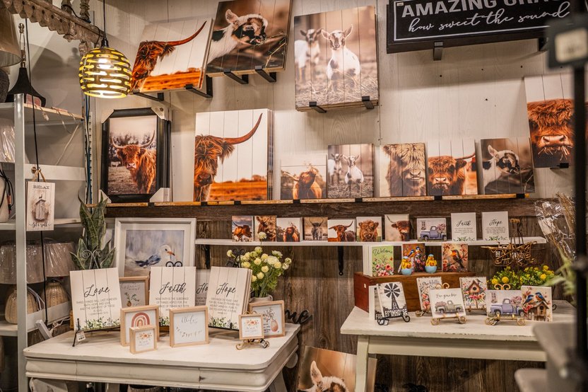 Home decor, rugs, and wall art at Ohio's Market Berlin