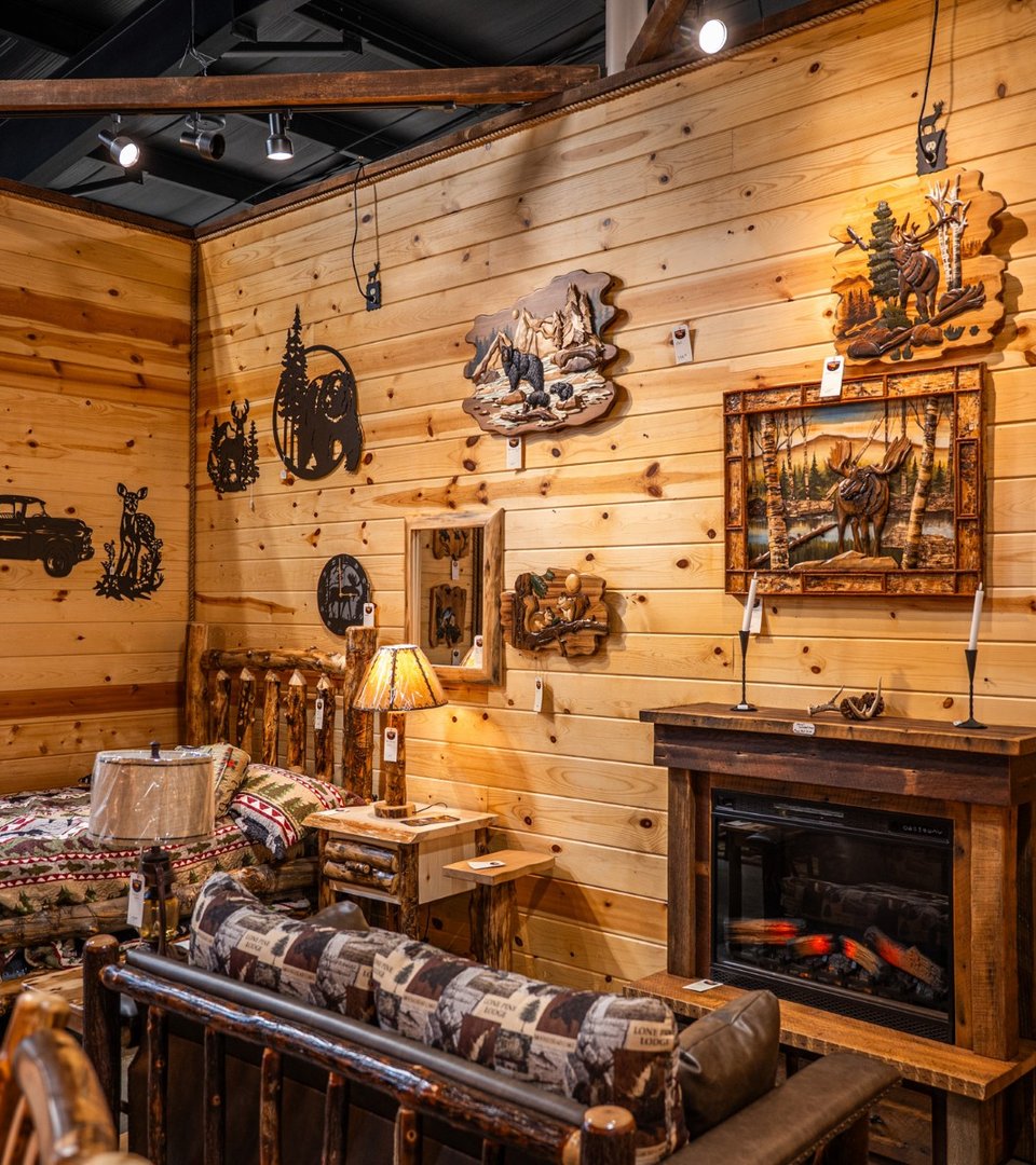 Home decor vendor display with rugs and accents at Ohio's Market Berlin