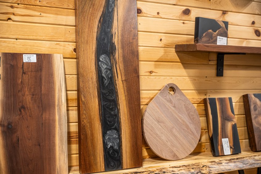 Wall clocks and decorative accents at Ohio's Market Berlin in Amish Country