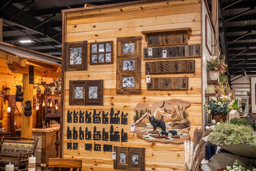 Artificial plants and floral accents at Ohio's Market Berlin in Holmes County