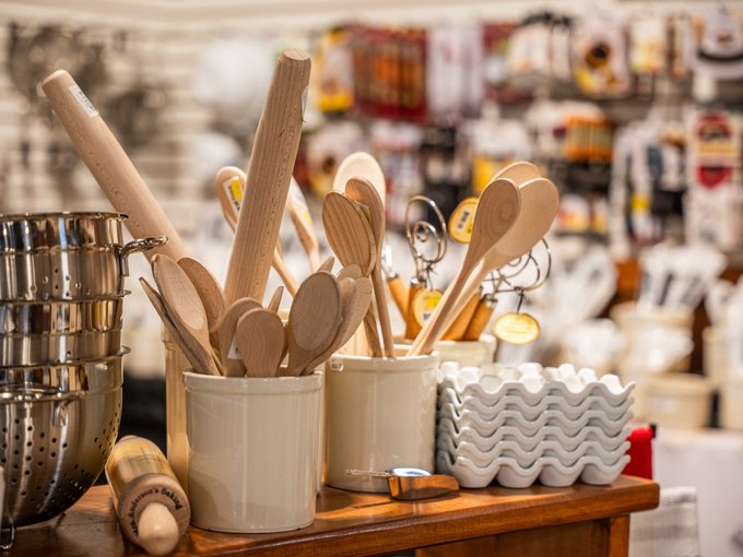 Hand-picked cookware on display at Ohio's Market Berlin in Berlin, OH