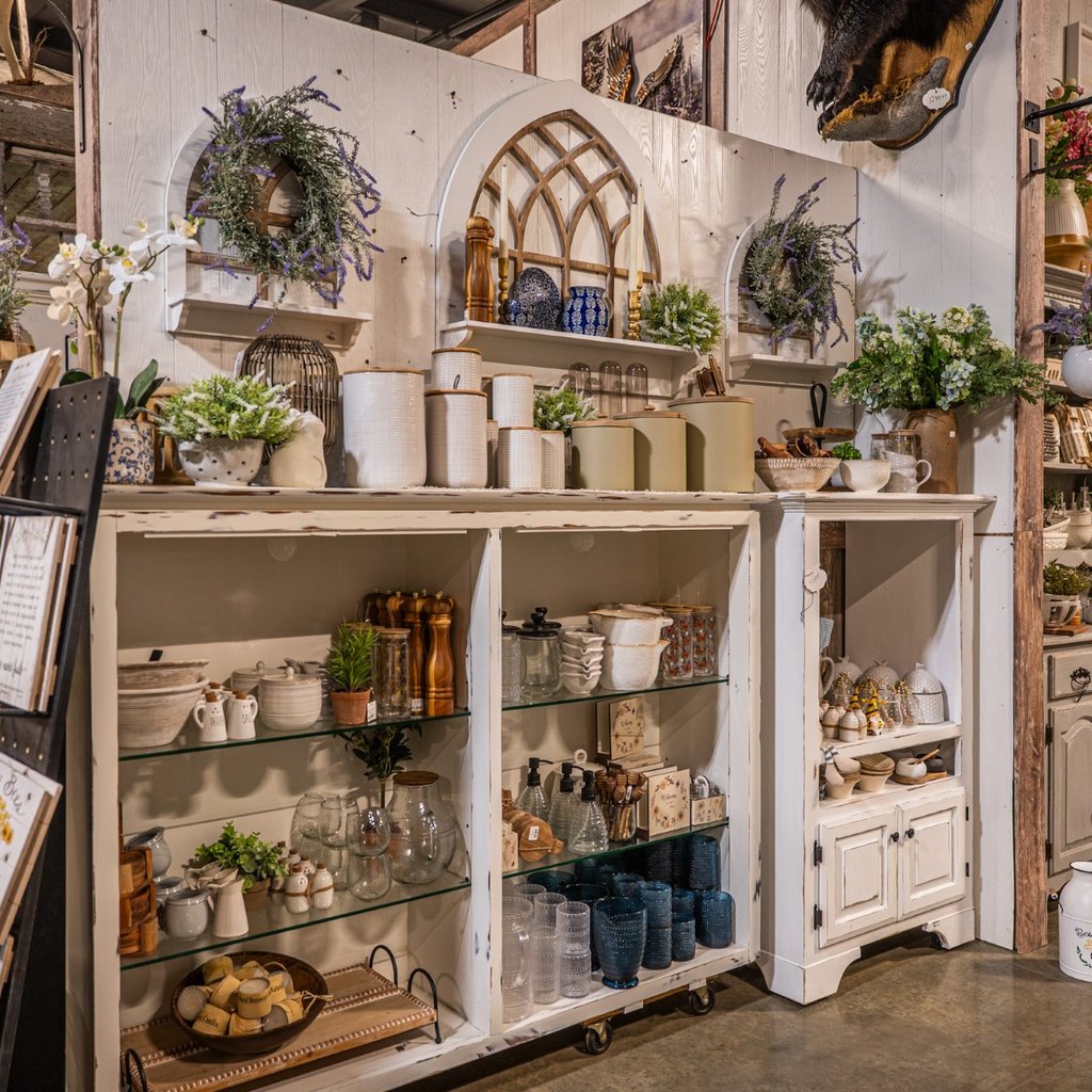 Kitchen and housewares vendor booth inside Ohio's Market Berlin in Berlin, OH