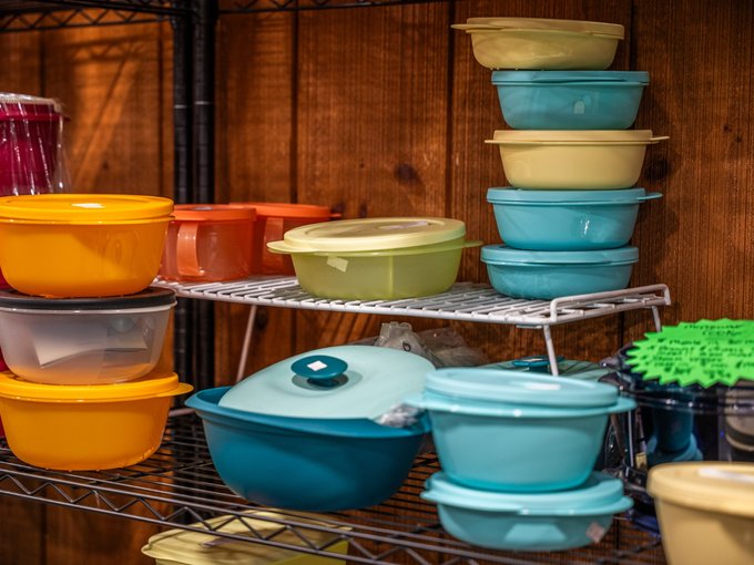 Shelves of housewares to browse in person at Ohio's Market Berlin in Berlin, OH