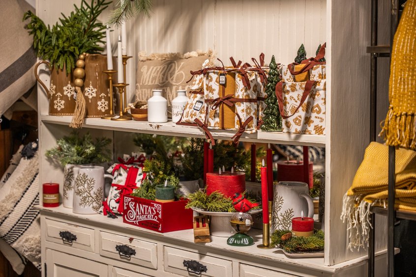 Wall clocks and decorative accents at Ohio's Market Berlin in Amish Country